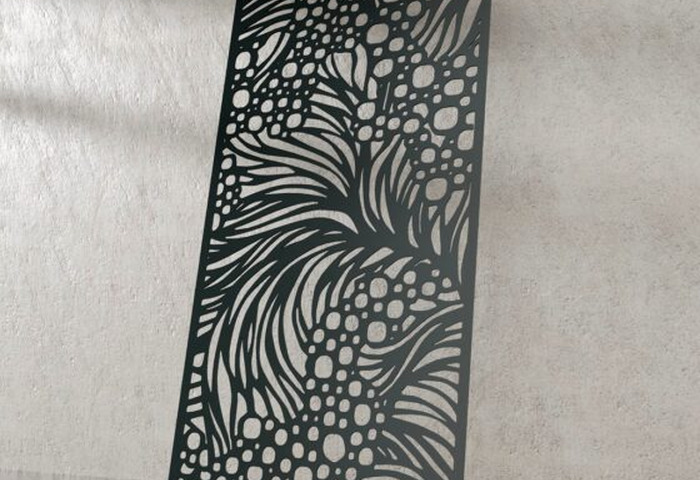 Powder-coated ornamental metal panel